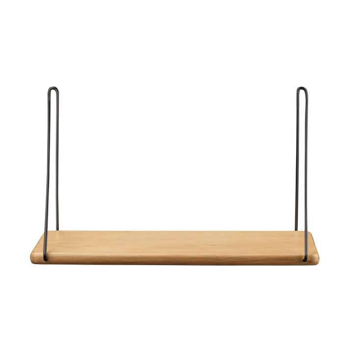 B145 Shelf w/brackets shelf, 20x45 cm oak nature-black lacquered FDB Møbler