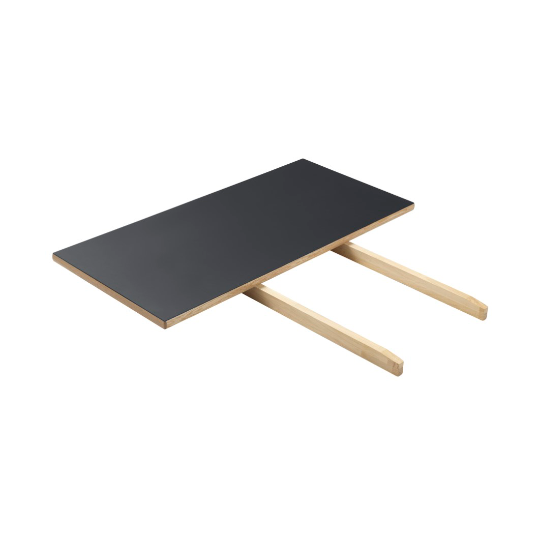 FDB Mobler C35 table extension leaf 95x45 cm dark grey-oak nature lacquered