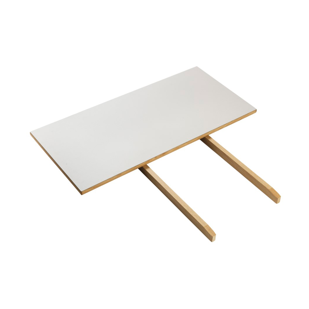 FDB Mobler C35 table extension leaf 95x45 cm light grey-oak nature lacquered