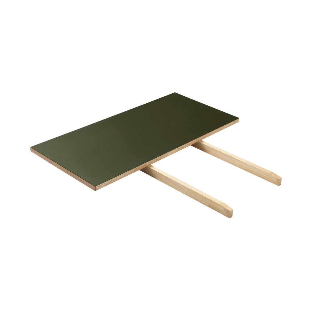 FDB Mobler C35 table extension leaf 95x45 cm olive green-oak nature lacquered