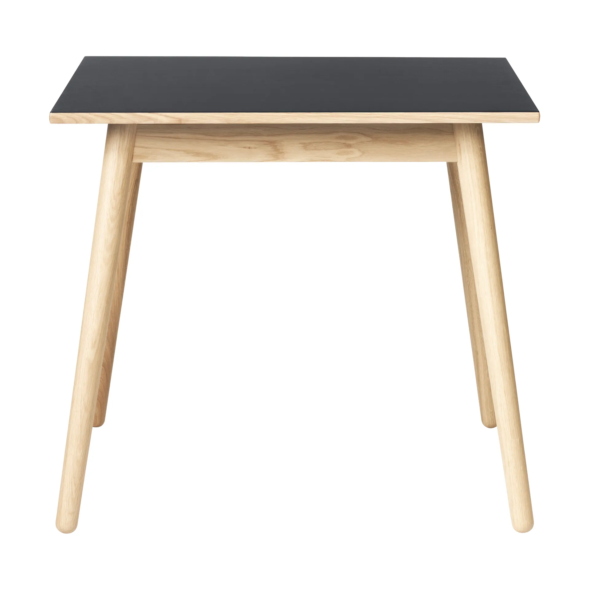 C35A dining table 82x82 cm, Black linoleum–oak natural water-based lacquer FDB Møbler