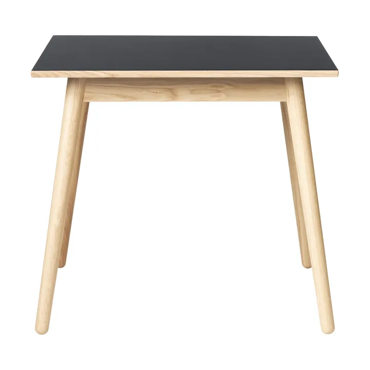 C35A dining table 82x82 cm - Black linoleum–oak natural water-based lacquer - FDB Møbler