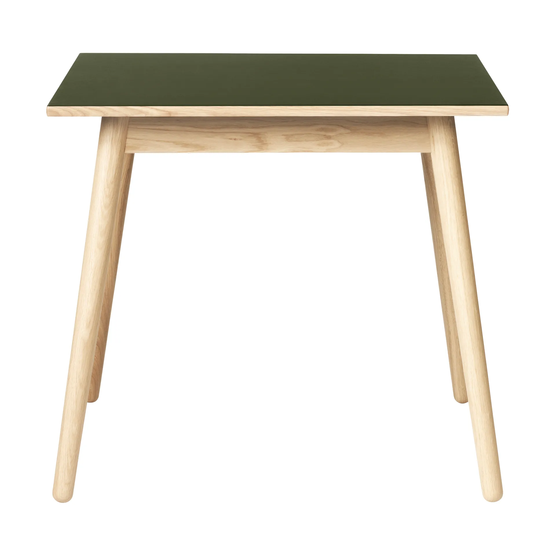 C35A dining table 82x82 cm, Olive linoleum-oak nature waterbased laquer FDB Møbler