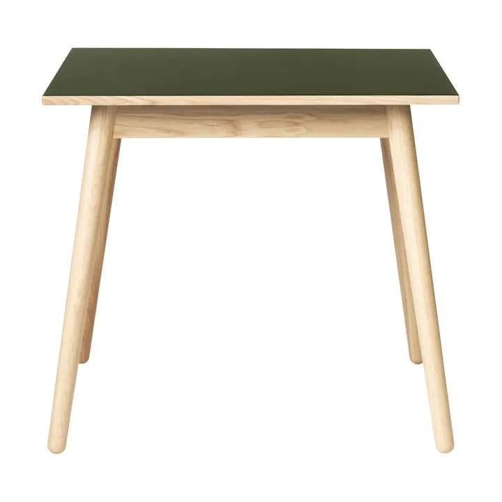 C35A dining table 82x82 cm - Olive linoleum-oak nature waterbased laquer - FDB Møbler