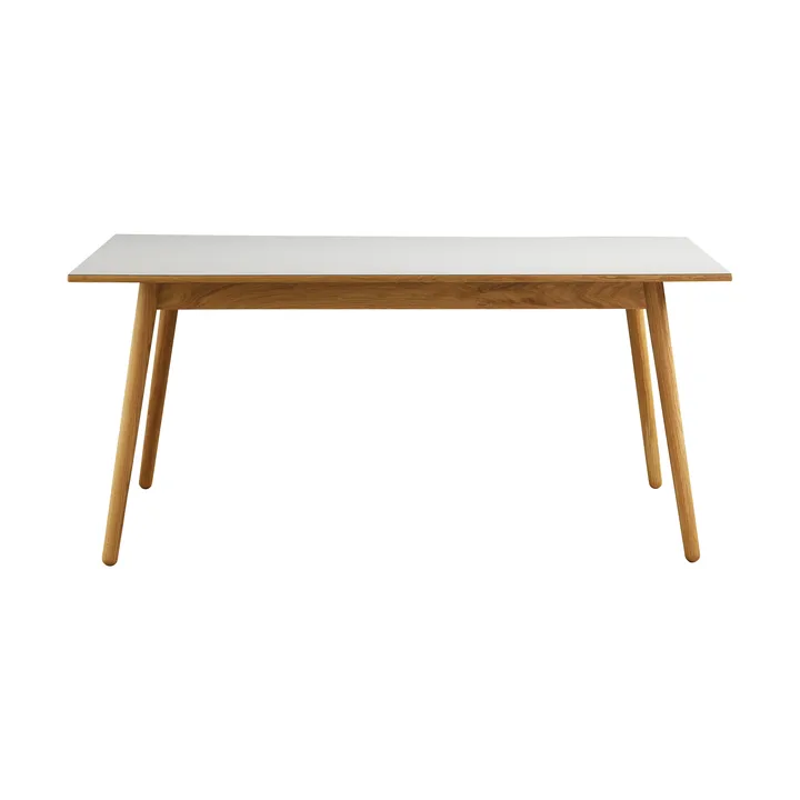 C35B dining table 82x160 cm - Light grey linoleum–oak natural water-based lacquer - FDB Møbler