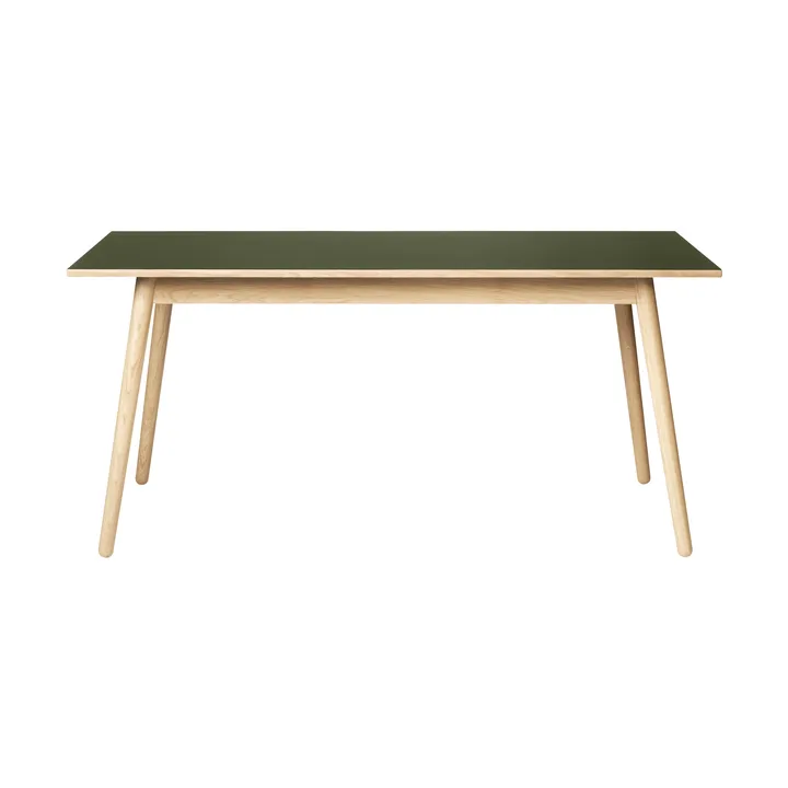 C35B dining table 82x160 cm - Olive linoleum-oak nature waterbased lacquer - FDB Møbler