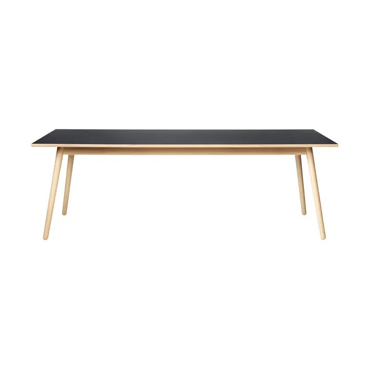 C35C dining table 95x220 cm - Black linoleum–oak natural water-based lacquer - FDB Møbler
