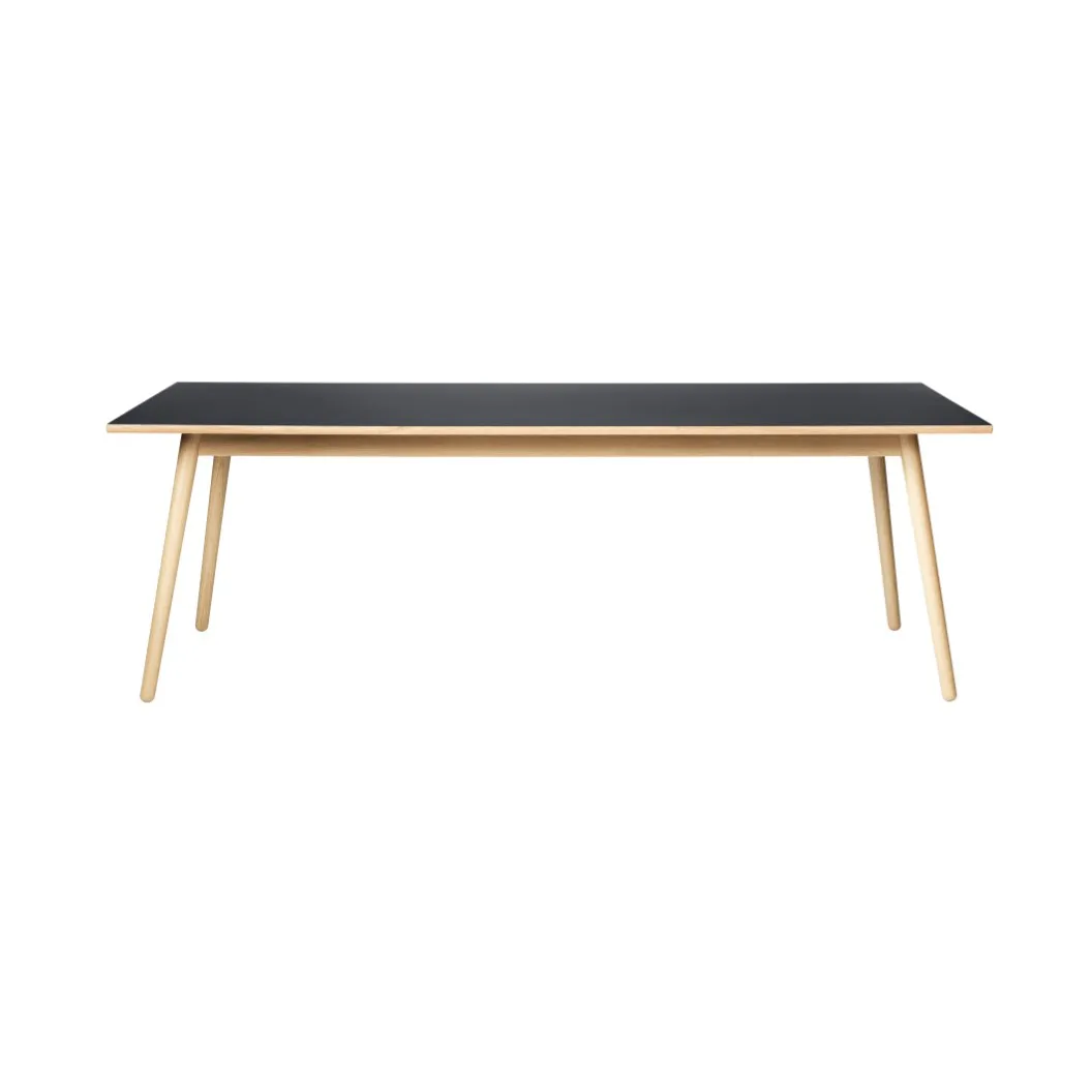 C35C dining table 95x220 cm, Dark grey-oak nature lacquered FDB Møbler