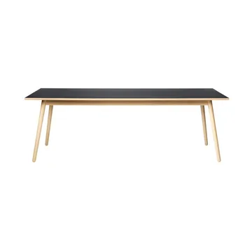 C35C dining table 95x220 cm - Dark grey-oak nature lacquered - FDB Møbler