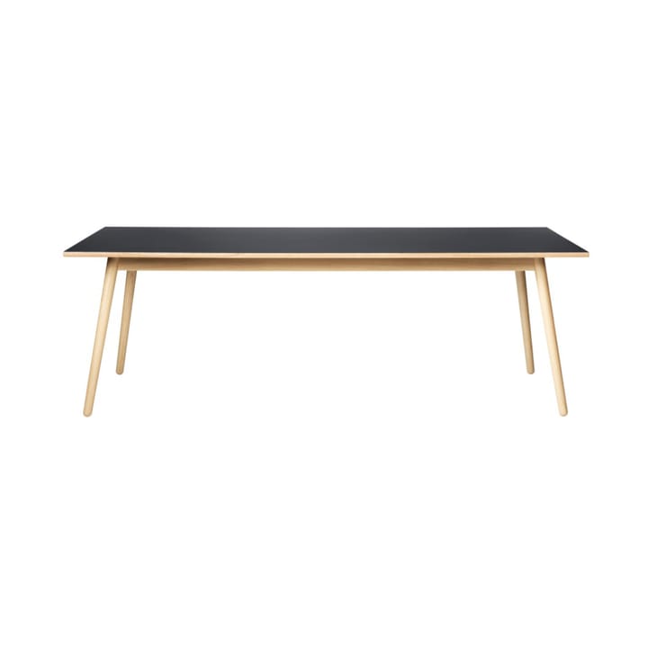 C35C dining table 95x220 cm - Dark grey-oak nature lacquered - FDB Møbler