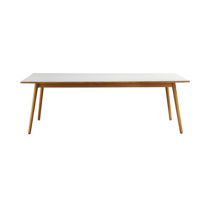 C35C dining table 95x220 cm - Light grey-oak nature lacquered - FDB Møbler