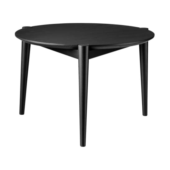 D102 Søs coffee table Ø55 cm - Oak black painted - FDB Møbler