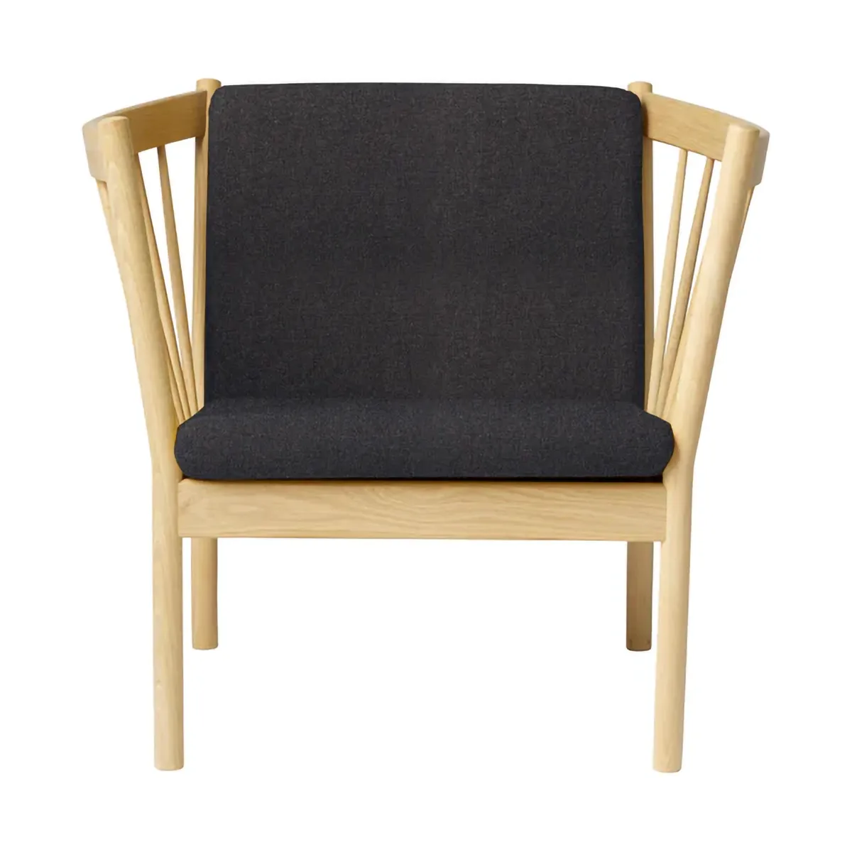 J146 armchair, Oak lacquered-dark grey FDB Møbler