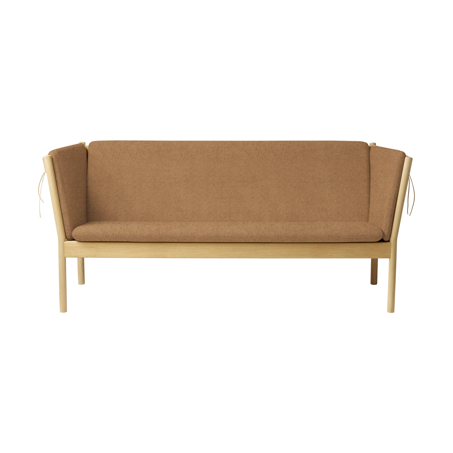 J149 sofa, Fabric brown-lacquered oak, 3-seater FDB Møbler
