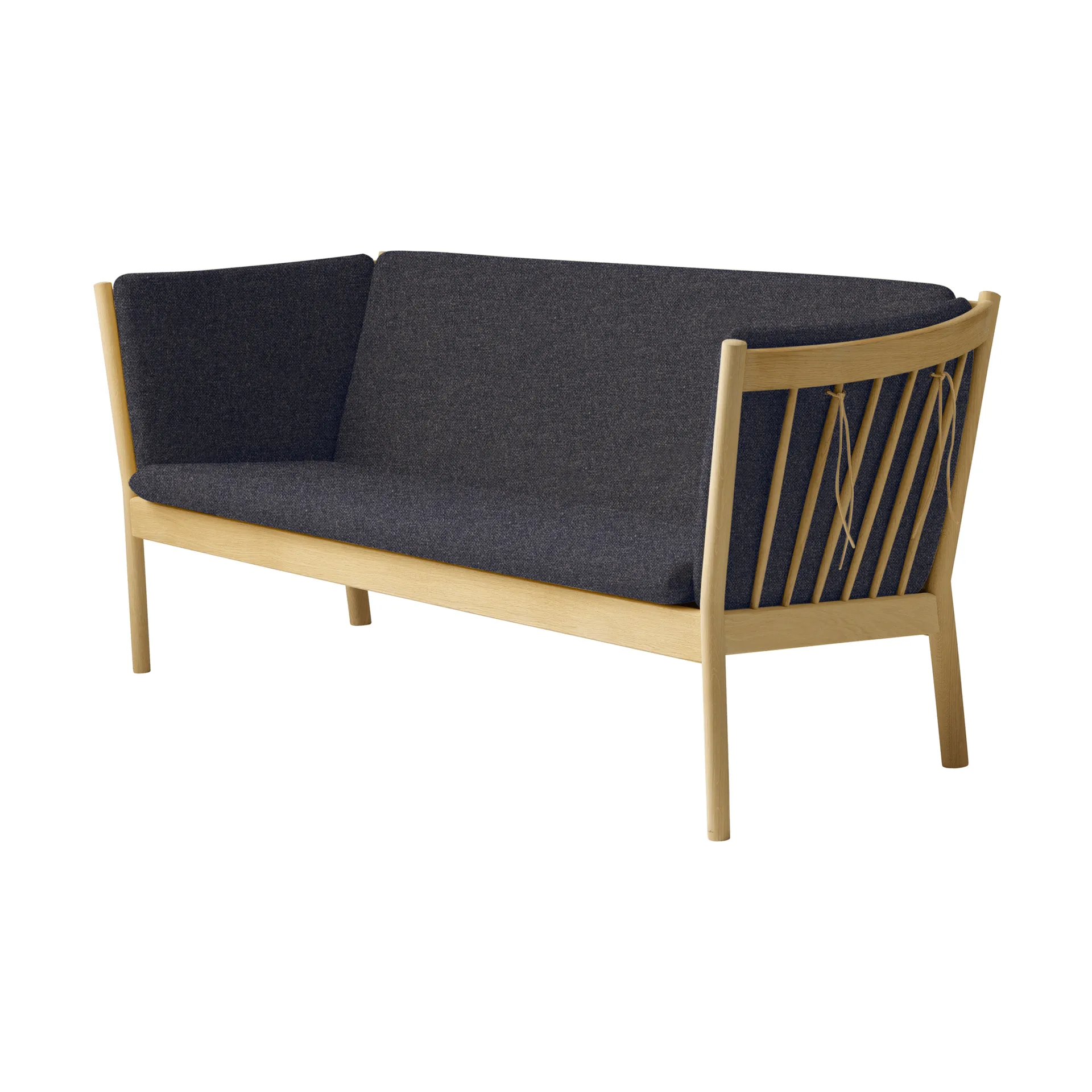 J149 sofa, Fabric dark grey–lacquered oak, 3-seater FDB Møbler