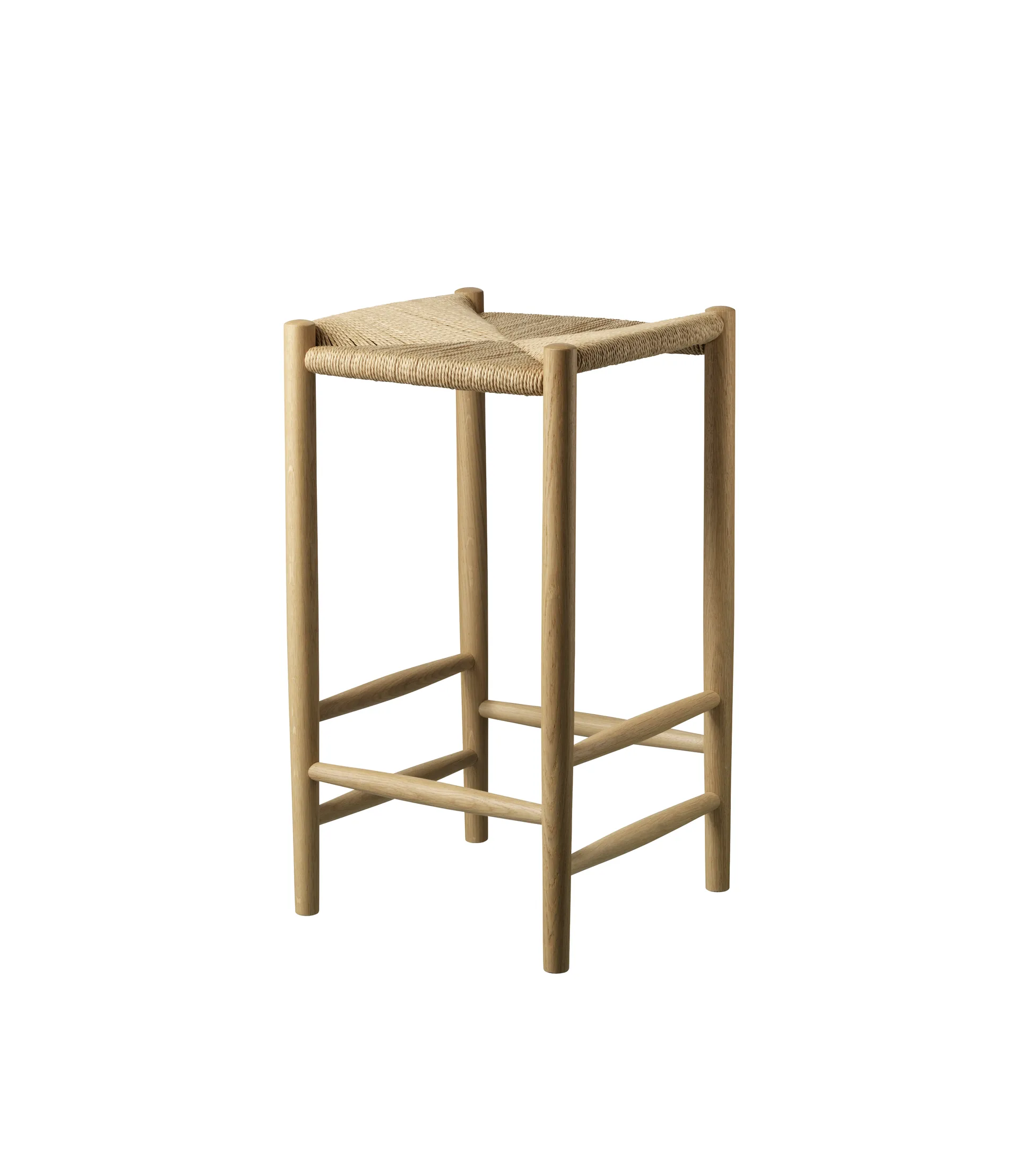 J164C Counter Squared bar stool, Oak nature lacquered FDB Møbler