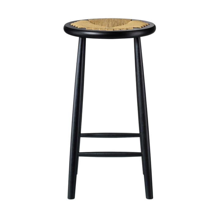 J165C Counter Round bar stool - Oak black painted-nature - FDB Møbler