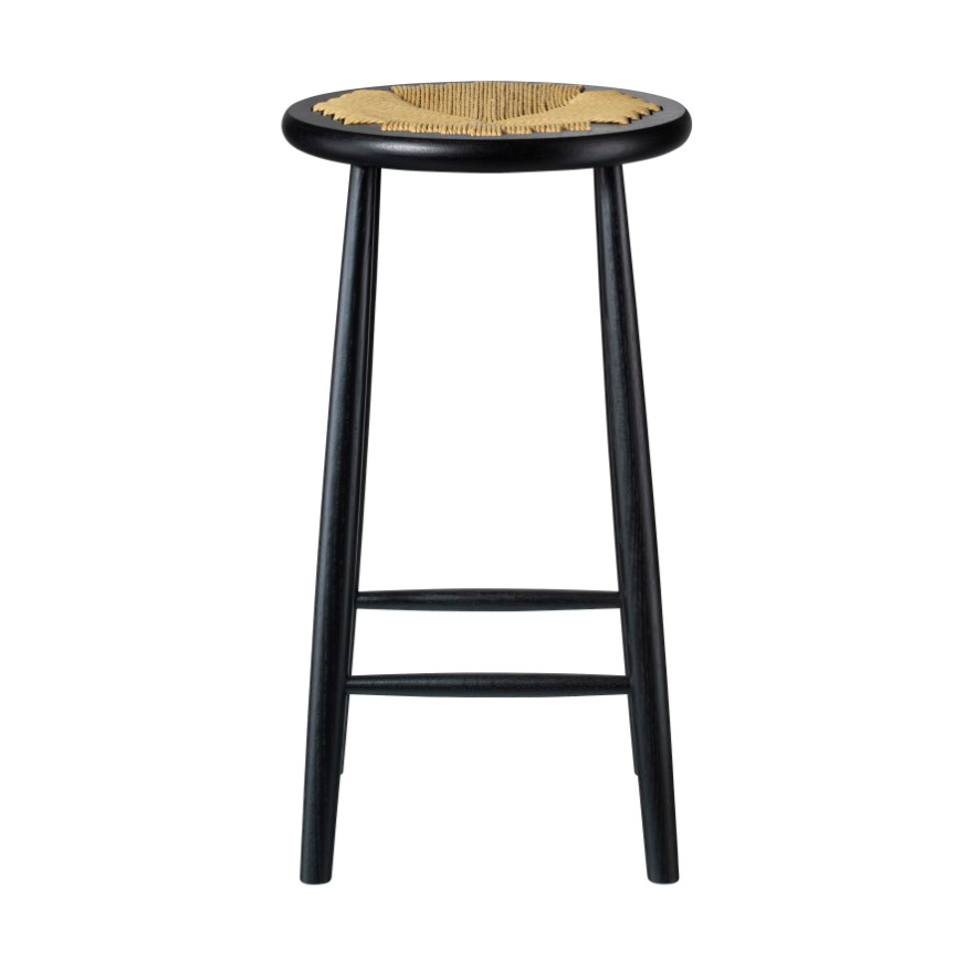 FDB Mobler J165C Counter Round bar stool Oak black painted-nature