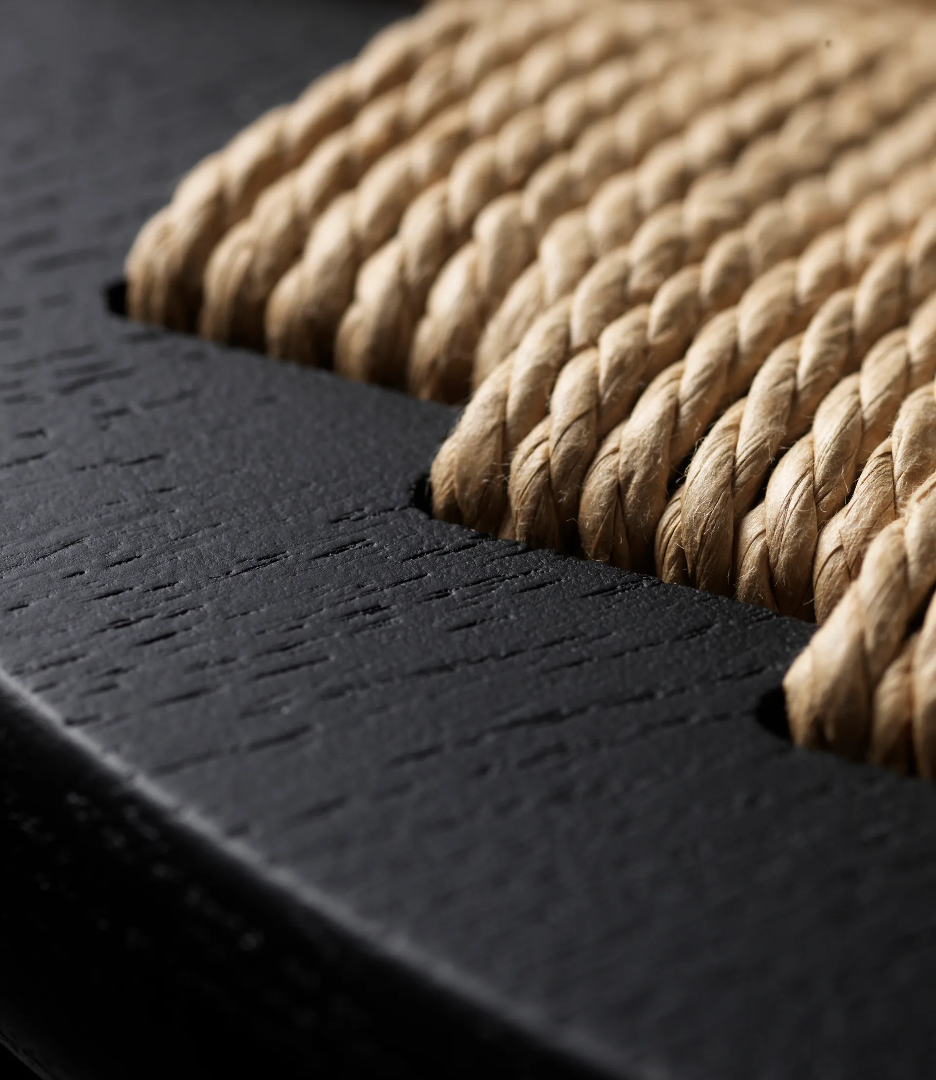 J165C Counter Round bar stool, Oak black painted-nature FDB Møbler