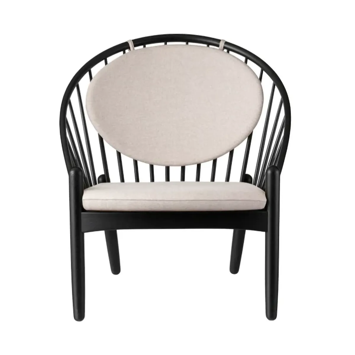 J166 Jørna chair, Black painted oak-beige FDB Møbler