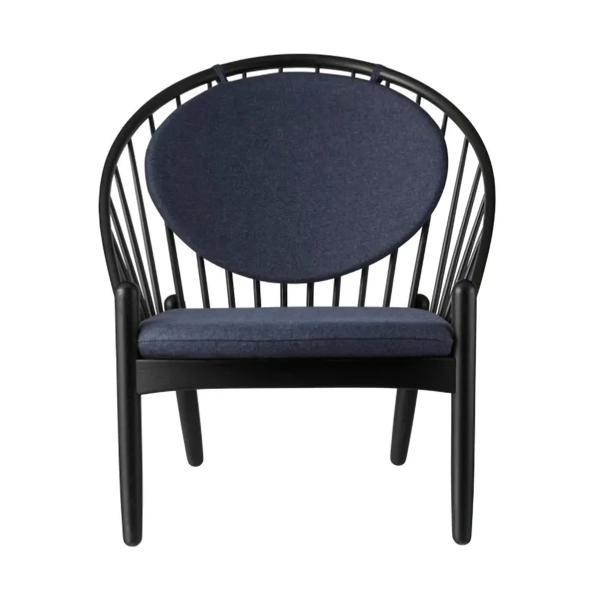 J166 Jørna chair, Black painted oak-dark blue FDB Møbler