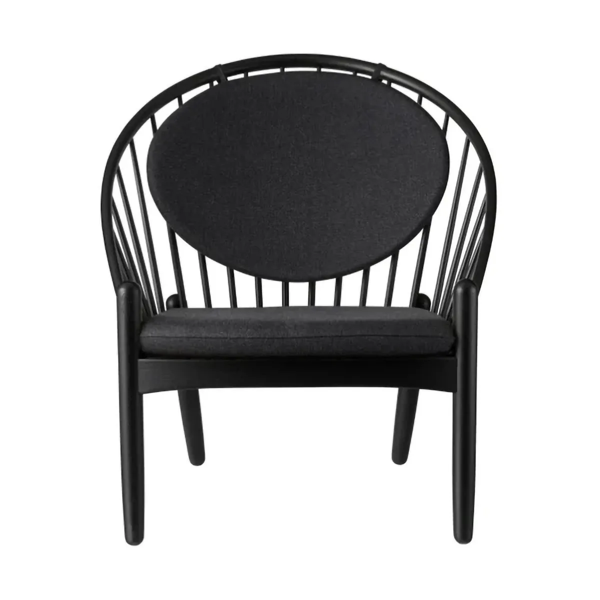 J166 Jørna chair, Black painted oak-dark grey FDB Møbler