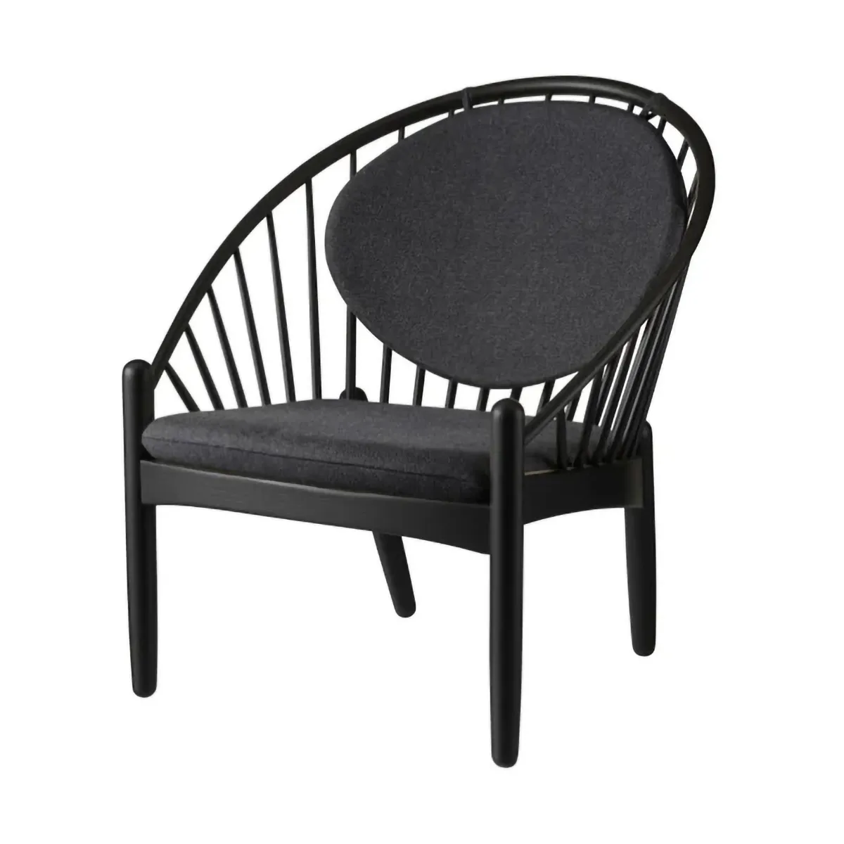 J166 Jørna chair, Black painted oak-dark grey FDB Møbler