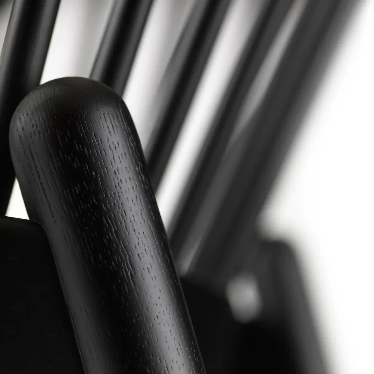 J166 Jørna chair, Black painted oak-dark grey FDB Møbler