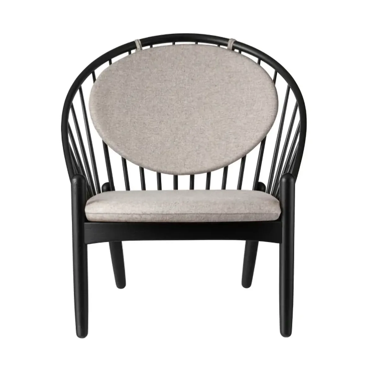 J166 Jørna chair, Black painted oak-light grey FDB Møbler