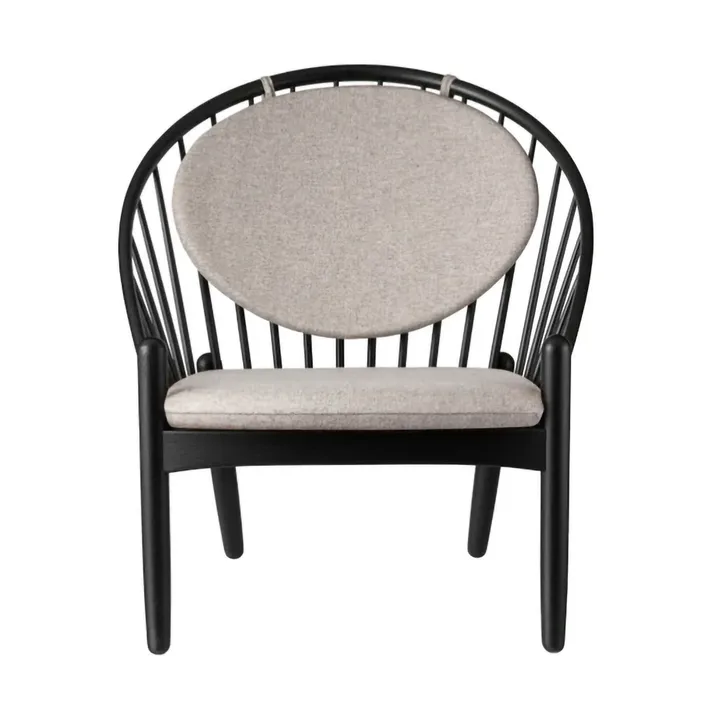 J166 Jørna chair - Black painted oak-light grey - FDB Møbler