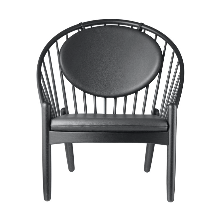 FDB Mobler J166 Jorna chair Oak black painted-black leather