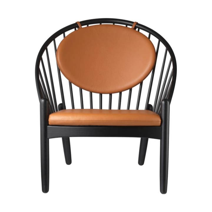J166 Jørna chair - Oak black painted-cognac leather - FDB Møbler