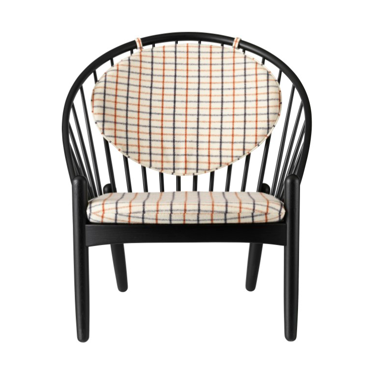 FDB Mobler J166 Jorna chair Oak black painted-red diced