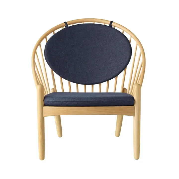 J166 Jørna chair - Oak lacquered-dark blue - FDB Møbler