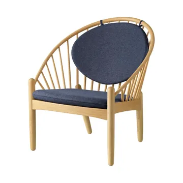 J166 Jørna chair - Oak lacquered-dark blue - FDB Møbler