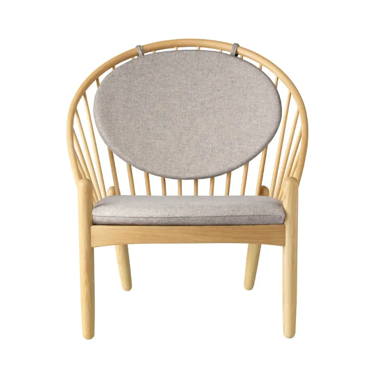 J166 Jørna chair, Oak lacquered-light grey FDB Møbler