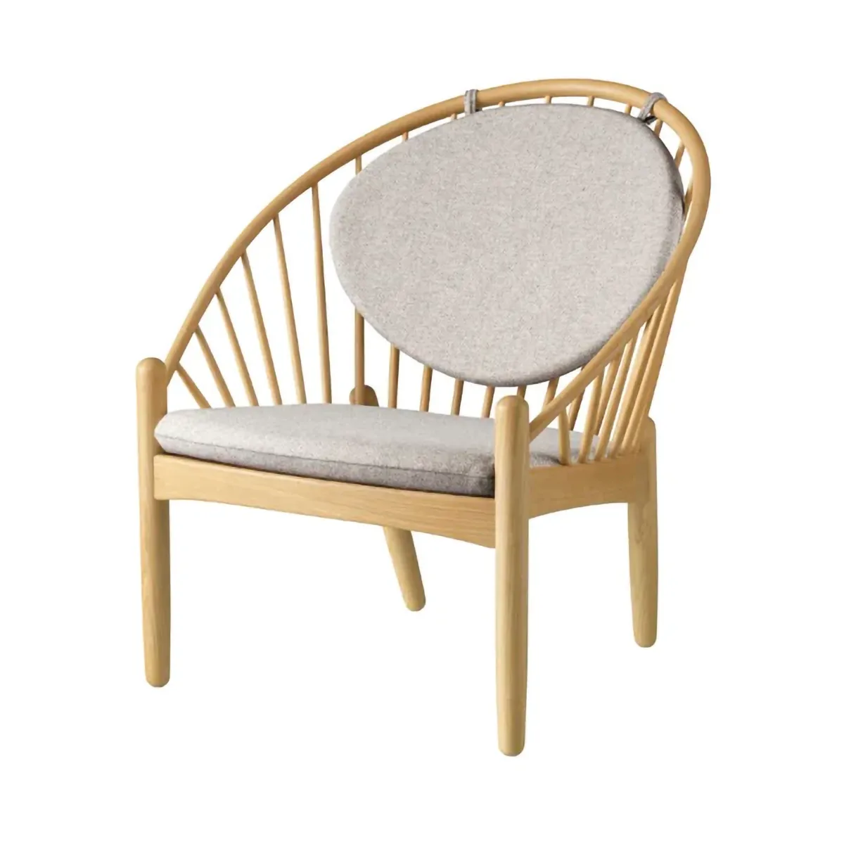 J166 Jørna chair, Oak lacquered-light grey FDB Møbler