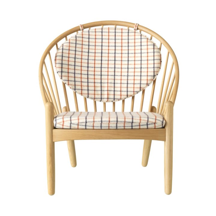 J166 Jørna chair - Oak nature lacquered-red diced - FDB Møbler