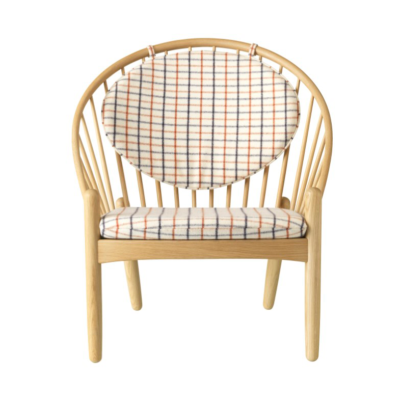 FDB Mobler J166 Jorna chair Oak nature lacquered-red diced