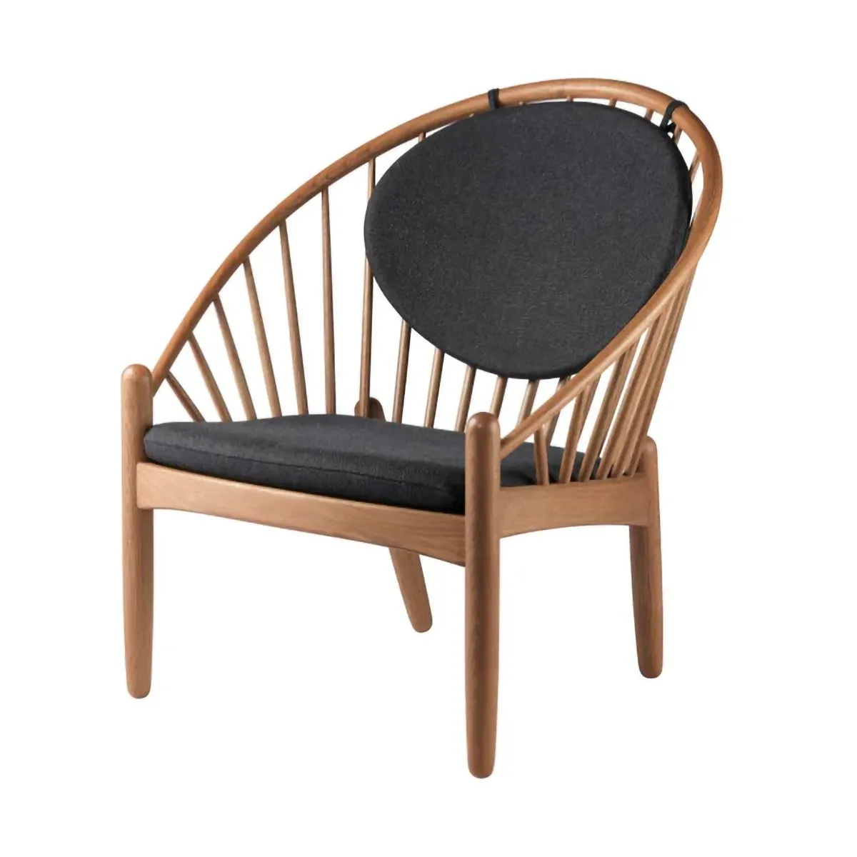J166 Jørna chair, Smoked oak-dark grey FDB Møbler