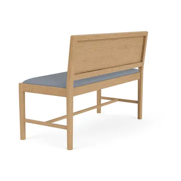J176 Sønderborg bench - Lacquered oak-Ploegwool blue - FDB Møbler