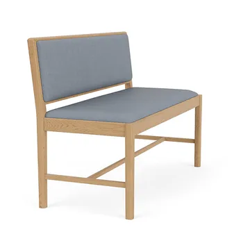 J176 Sønderborg bench - Lacquered oak-Ploegwool blue - FDB Møbler