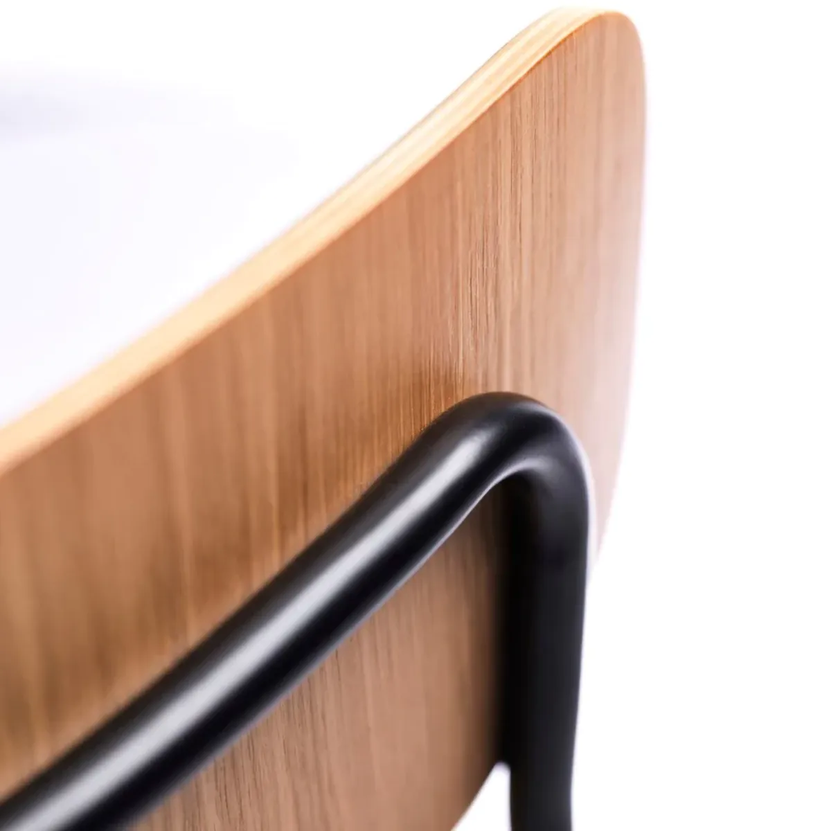 J182 Holmen chair  4-pack, Oak veneer-black legs FDB Møbler