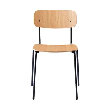 J182 Holmen chair - Oak veneer-black legs - FDB Møbler