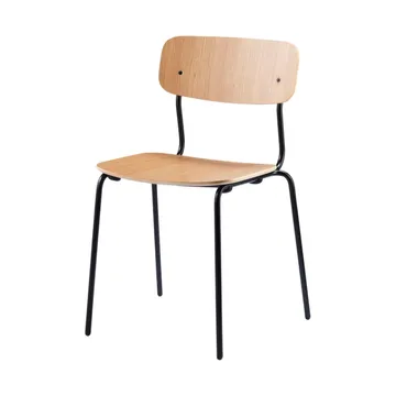 J182 Holmen chair - Oak veneer-black legs - FDB Møbler