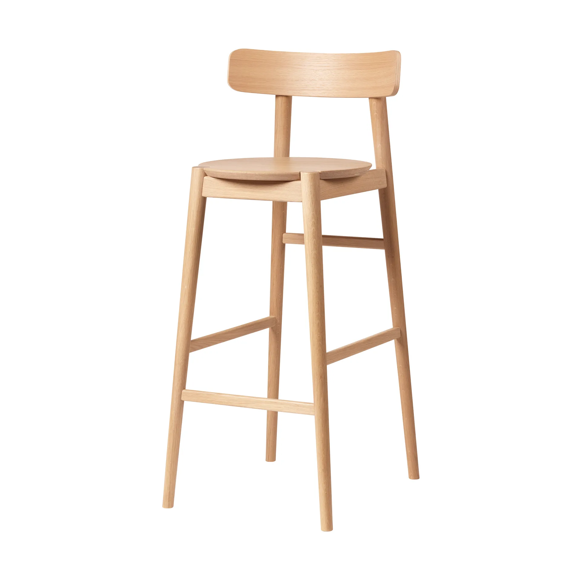 J184 Øst bar stool 75 cm, Oak nature lacquered FDB Møbler