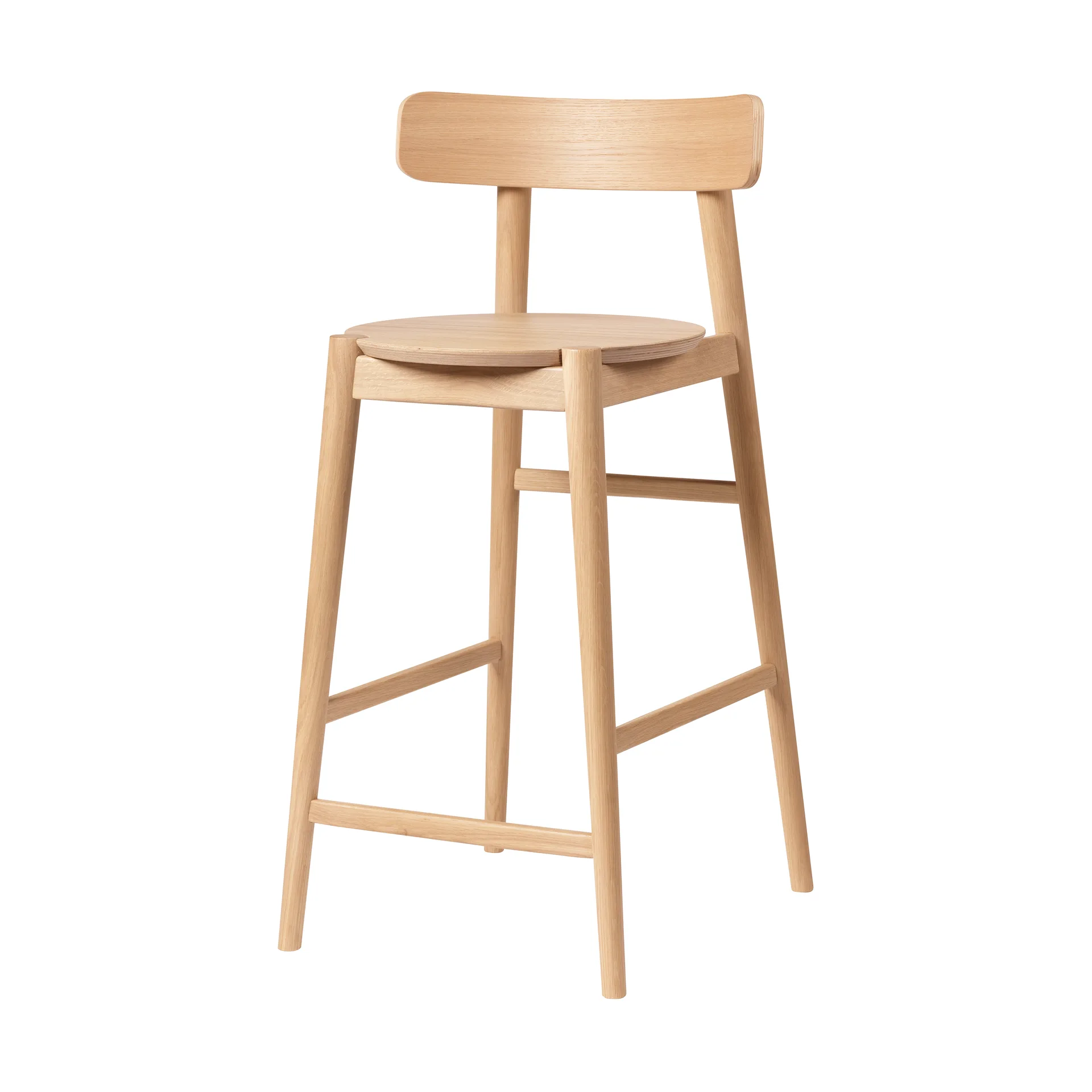 J185 Øst barstool 65 cm, Oak nature lacquered FDB Møbler