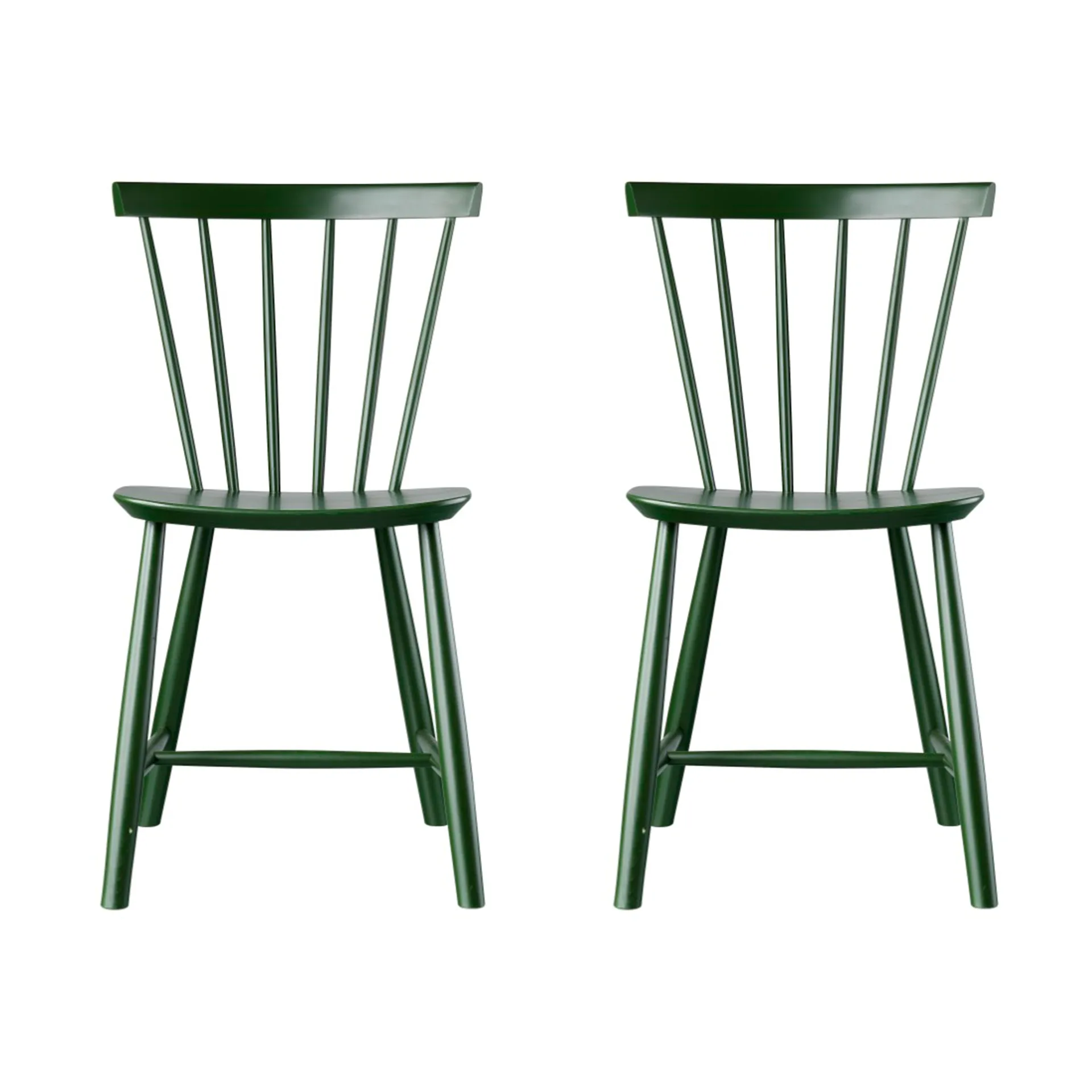 J46 chair, Beech bottle green painted, 2-pack FDB Møbler