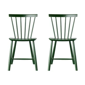 J46 chair, Beech bottle green painted, 2-pack - FDB Møbler