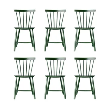 J46 chair, Beech bottle green painted, 6-pack - FDB Møbler